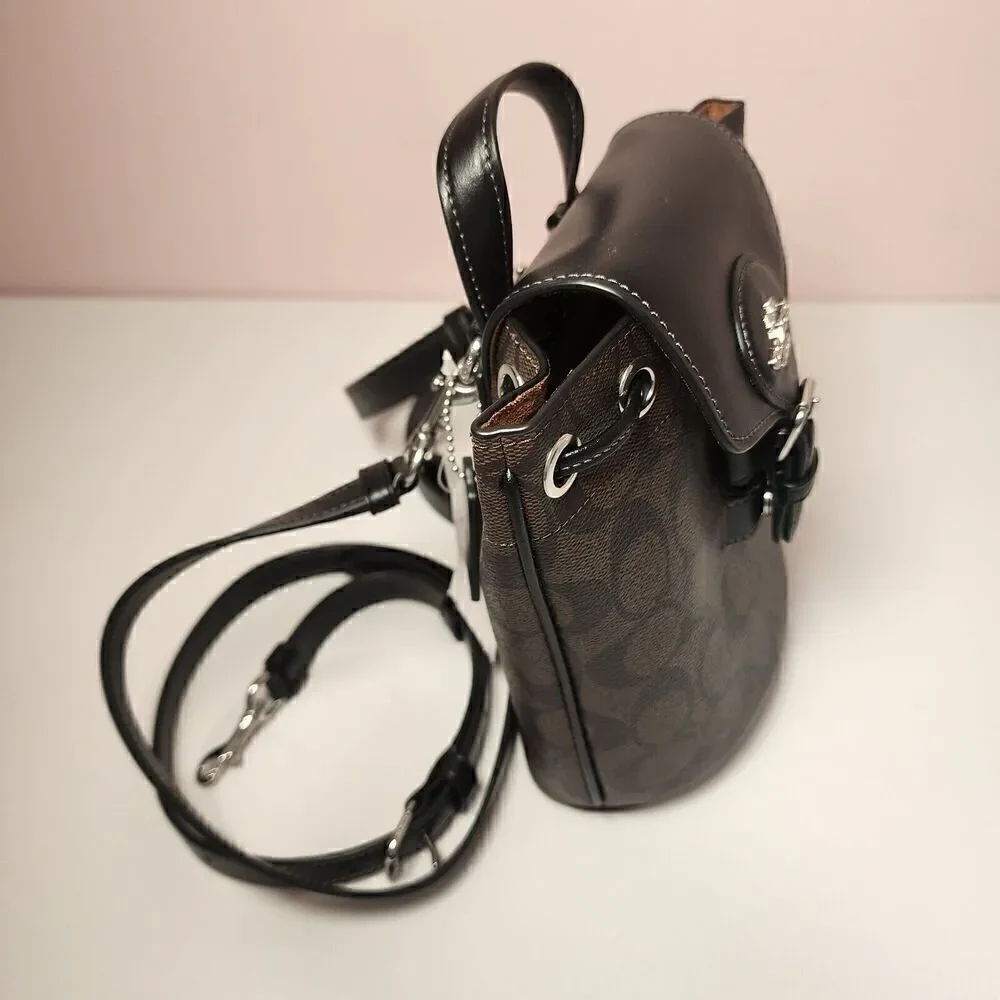 NWT Coach CL458 Amelia Backpack Signature Canvas & Leather Brown